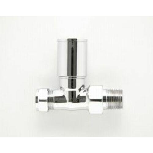 135401 STRAIGHT CHROME TOWEL RAIL VALVES PAIR PRORAD Image 1