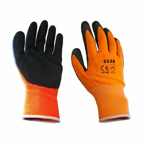 Scan Size 9 13G Orange Foam Latex Coated Gloves