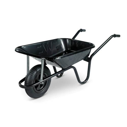 THE CONTRACTOR 85L BLACK HEAVY DUTY BUILDERS WHEELBARROW Image 1