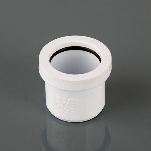 W940 32MM WASTE PUSH-FIT WHITE COMPRESSION STRAIGHT CONNECTOR BRETT Image 1