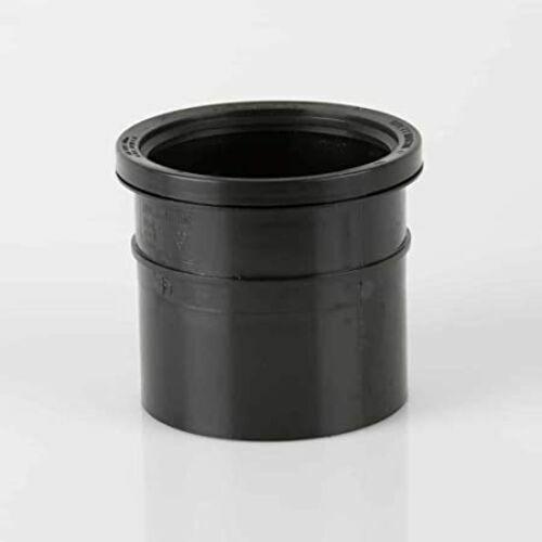 BS432B 110MM PUSH-FIT PVC BLACK SINGLE SOCKET PIPE CONNECTOR BRETT Image 1