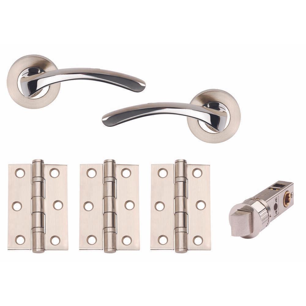 Arc Smart Internal Door Pack - Satin Nickel/Polished Chrome Dual Finish Image 1