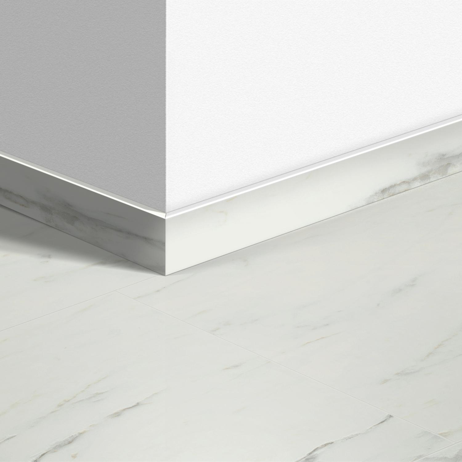 58X12mm 2400mm Quickstep Vinyl Marble Carrara White Skirting Image 5