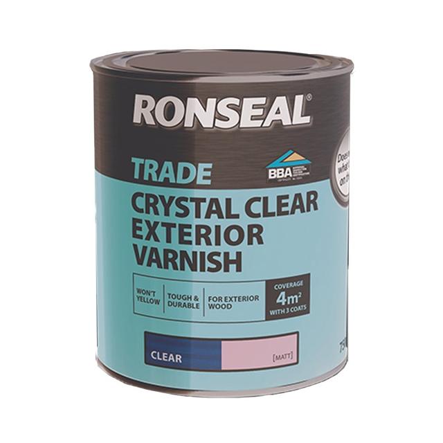 Ronseal Trade Crystal Clear Matt Exterior Varnish (750ml)
