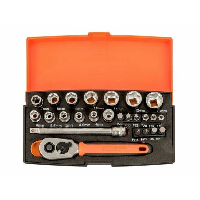 Bahco 25-Piece Drive Socket Set SL25 (1/4")