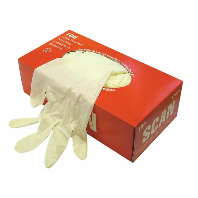 Scan Large Latex Gloves Box of 100