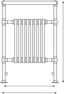 K-RAD Crown Chrome & White Designer Towel Rail