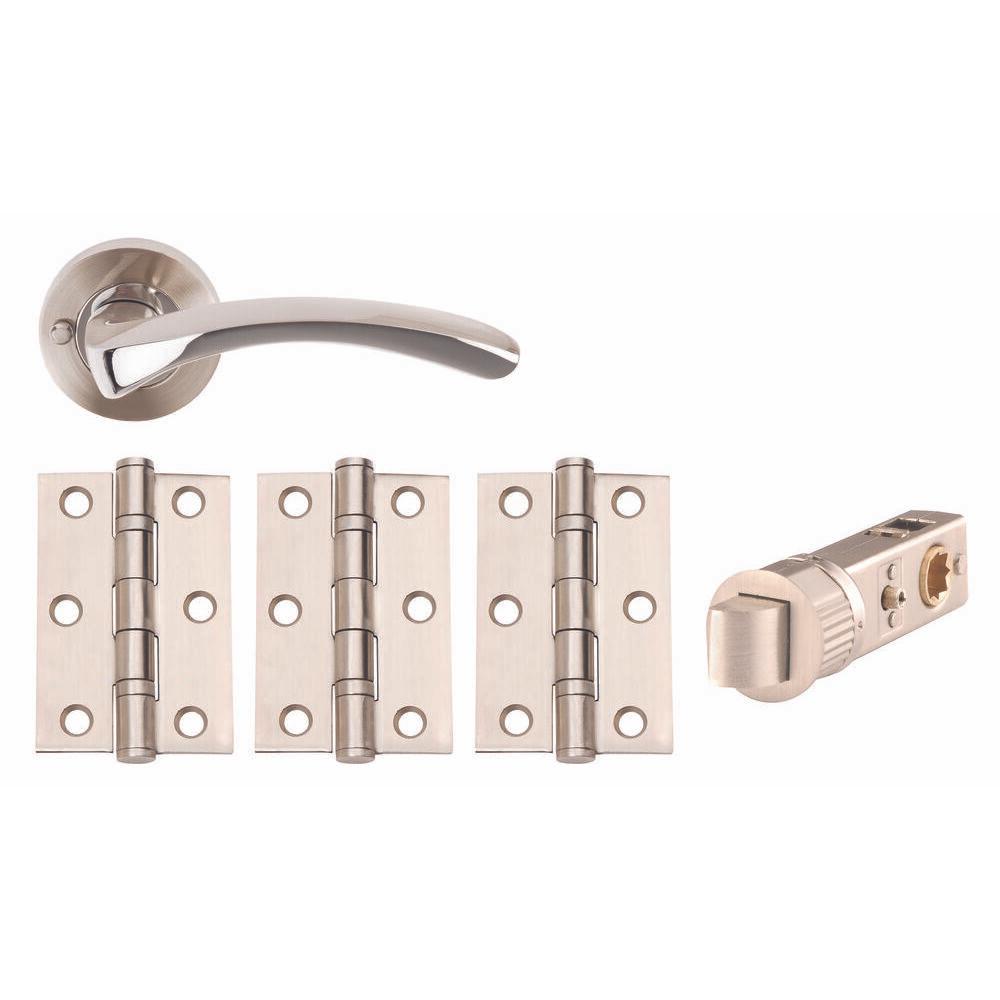 Arc Smart Privacy Door Pack - Satin Nickel/Polished Chrome Dual Finish Image 1