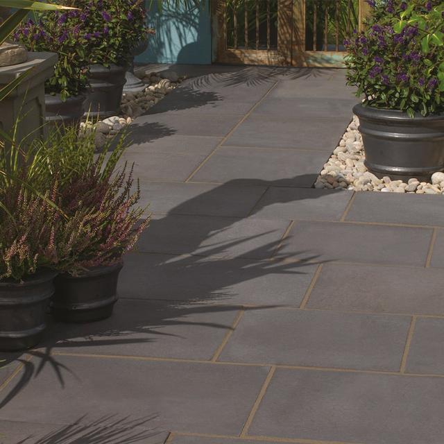 Bradstone Dark Grey Aged Riven ECO Concrete Paving Slab (450 x 300 x 30mm)