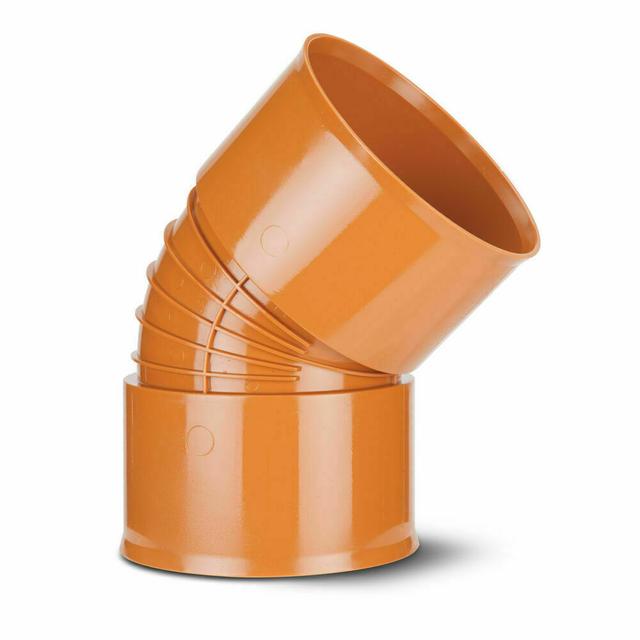 Polypipe Polysewer Double Socket Bend (225mm 45 Degree)