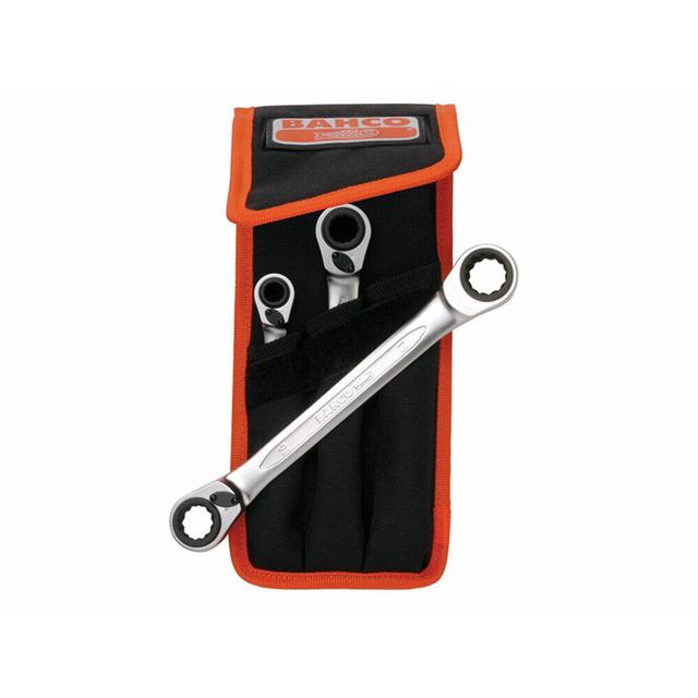 Bahco 3-Piece S4RM Reversible Ratchet Spanner Set (8-19mm)