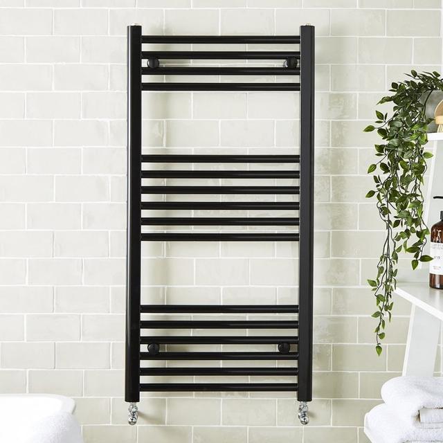 Kartell K-RAD Black Straight Towel Rail (22mm)