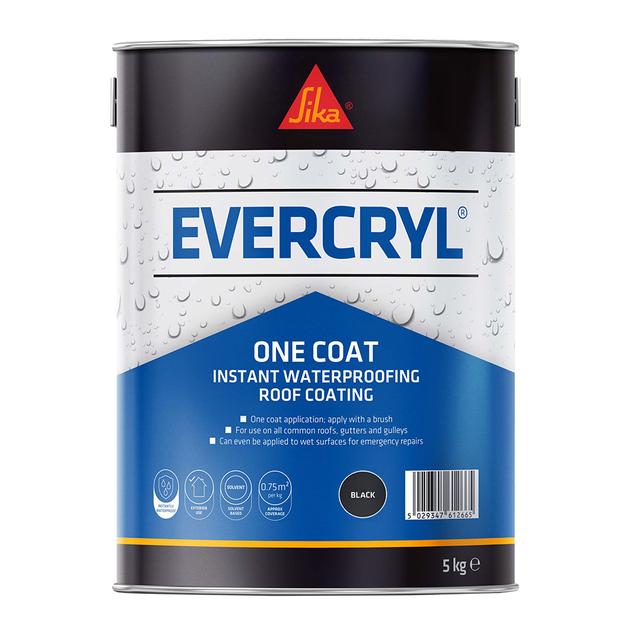 Sika Evercryl Black One Coat Roof Repair Compound (5kg)